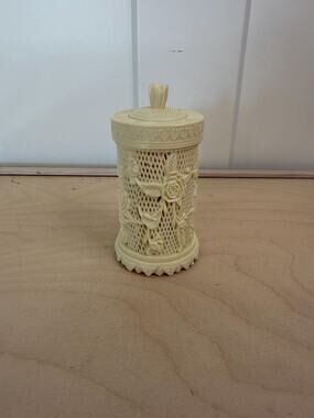 Vintage Celluloid Cocktail Forks in Container